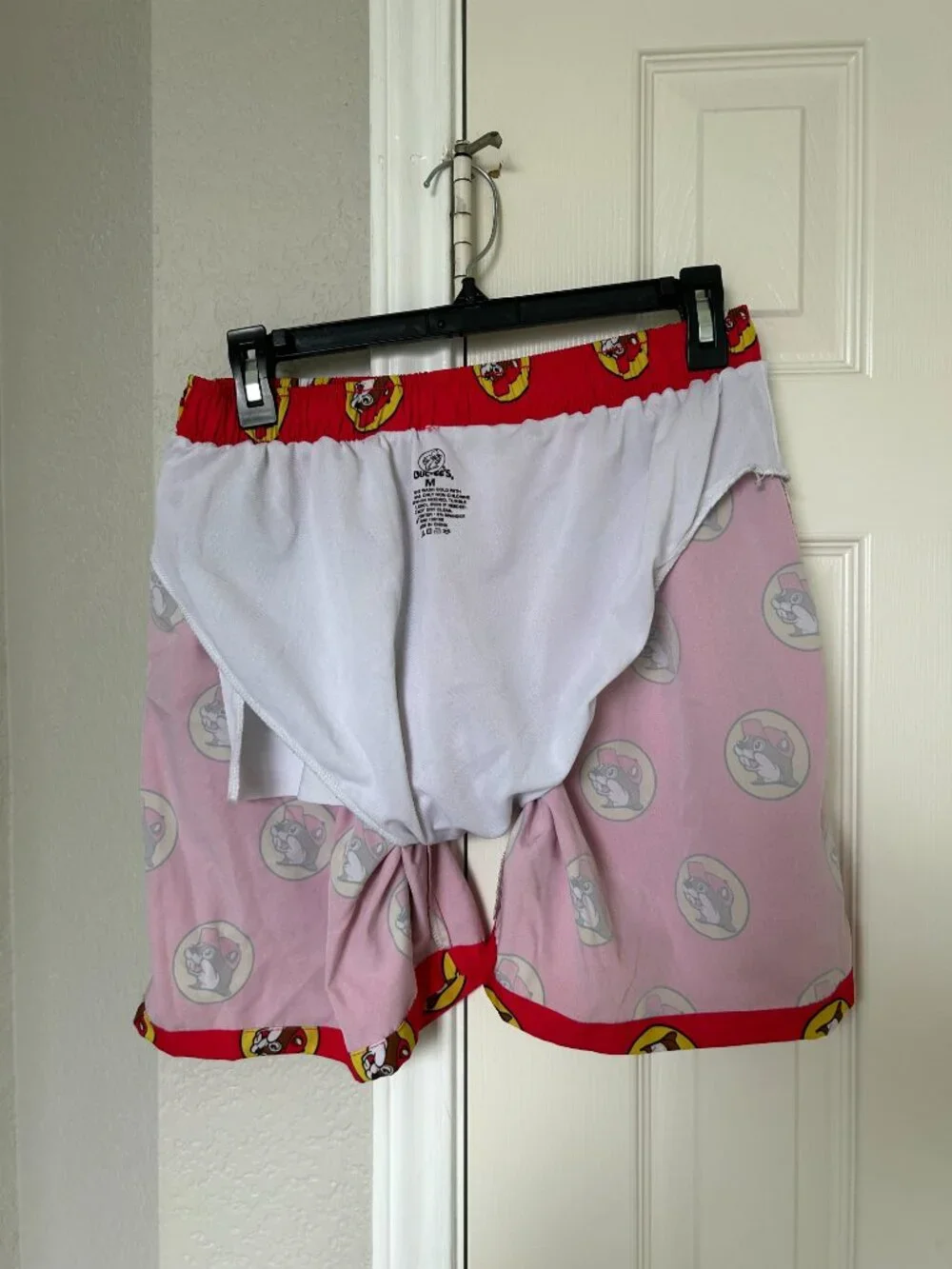 Buc-ee's (Beaver) Logo Men's Swim Trunk - Red - Size Medium